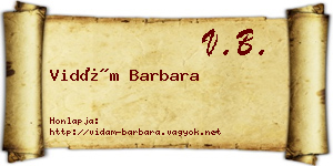 Vidám Barbara névjegykártya